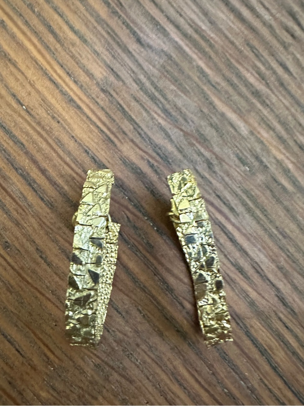 Vintage 1980s color gold hoop stud earrings